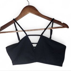 David Lerner Keyhole Front Caged Back Bralette in Black Size S
